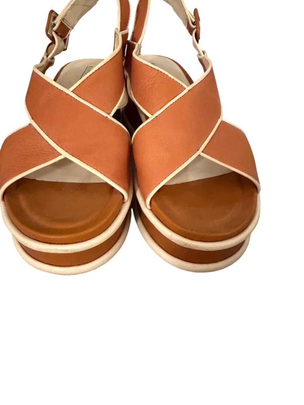 Elvio Zanon Womens Tanya Platform Sandals Size EU 40/ US 9 Brown Leather Casual - Picture 7 of 11